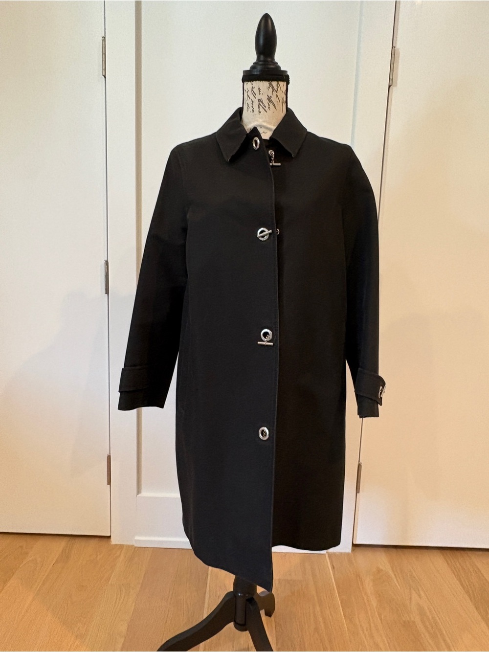 Vintage Burberry London Black Car Coat size 6-8